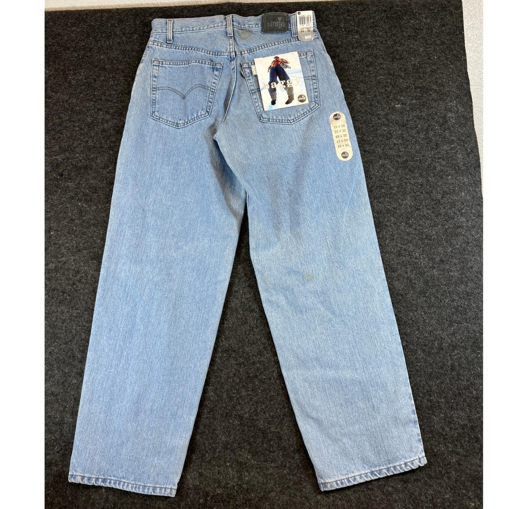 VINTAGE Levis SilverTab Baggy Jeans Mens 33x32 Blue Streetwear 90s Deadstock NWT